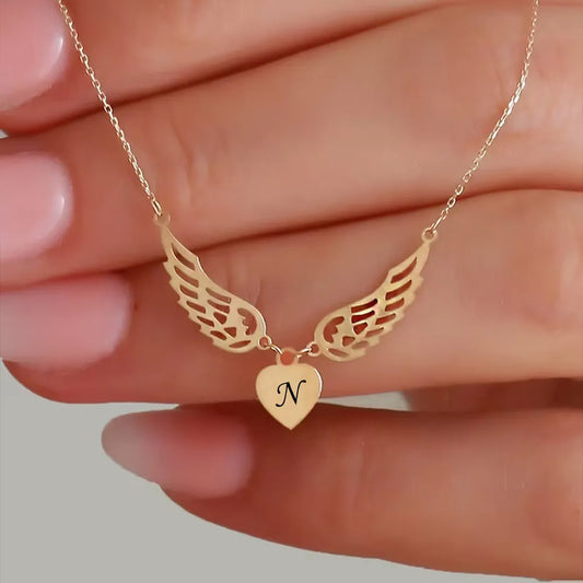 Heart Pendant Necklace With Name Initials