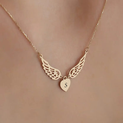 Heart Pendant Necklace With Name Initials